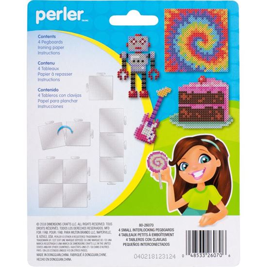 Perler 80-22666 Large Square Pegboards - Clear (4 Pack) for sale