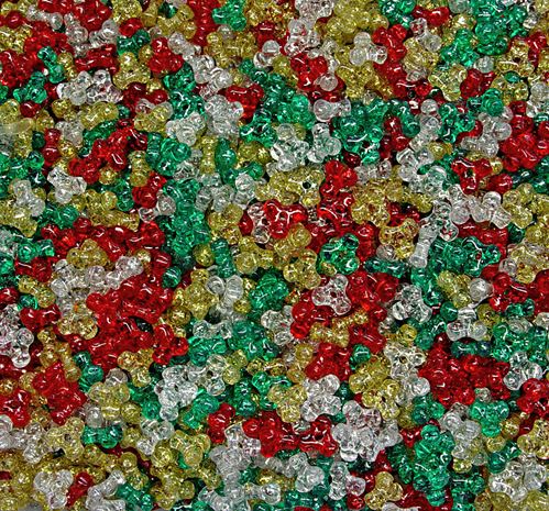 Christmas Glitter Mix Tri Beads 500pc
