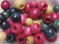Colorful Wood Crafts Beads 45pc Assorted Colors and Large Sizes wood,beads,color