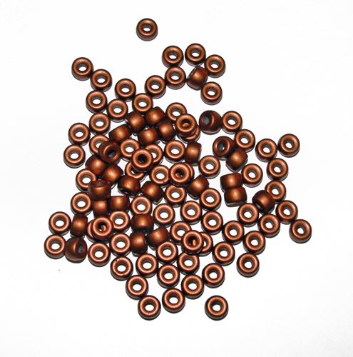 Copper Czech Glass 6mm Mini Pony Beads 100pc