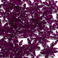 Dark Amethyst Transparent 25mm Starflake Sunburst Craft Beads 69pc
