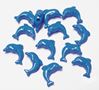 Dolphin Beads Opaque Blue Turquoise 24pc