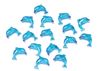Dolphin Beads Transparent Blue Turquoise 24pc