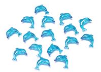 Dolphin Beads Transparent Blue Turquoise 24pc dolphin,beads,sea,life,charms