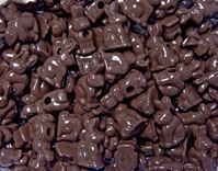 Easter Bunny Beads Opaque Brown 