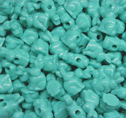 Easter Bunny Beads Opaque Light Turquoise