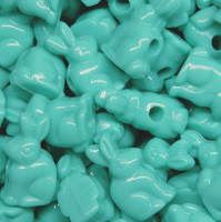Easter Bunny Beads Opaque Light Turquoise