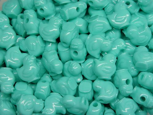 Easter Chick Beads Opaque Light Turquoise