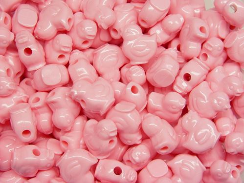 Easter Chick Beads Opaque Pink