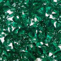 Emerald Transparent 25mm Starflake Sunburst Craft Beads 69pc