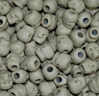 Flat Khaki Skull Beads skulls,beads,crafts,head,paracord,jewelry