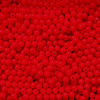 Fluorescent Red 6mm Round Plastic Beads. 500 piece
