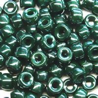 Green Luster Czech Glass 9mm Pony Beads 100pc