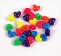 Neon Multi Colors Heart Shaped Pony Beads neon,crafts,hearts,beads