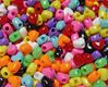 Opaque Multi Colors Heart shaped Pony Beads
