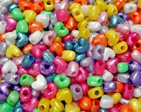 Pearl Multi Colors Heart Shaped Pony Beads crafts,hearts,beads