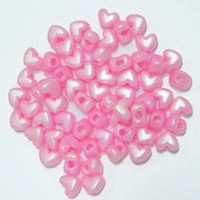 Pearl Pink Heart Shaped Pony Beads crafts,hearts,beads