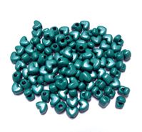 Pearl Teal Heart Shaped Pony Beads crafts,hearts,beads