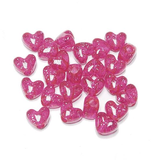 Transparent Heart Pony Bead Mix, Transparent Heart Beads