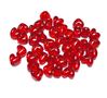 Transparent Ruby Red Heart Shaped Pony Beads
