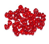 Transparent Ruby Red Heart Shaped Pony Beads crafts,hearts,beads