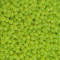 Lime Roe with Gold Sparkle 6mm Round Plastic Beads. 500 piece. Made in America.