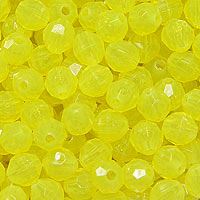 Transparent Lure Yellow 6mm faceted round beads 500pc
