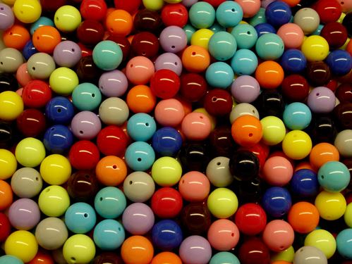 Multi Color Mix 19mm Round Acrylic Beads 20pc