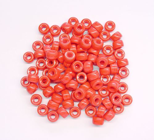 Opaque Coral Czech Glass 9mm Pony Beads 100pc