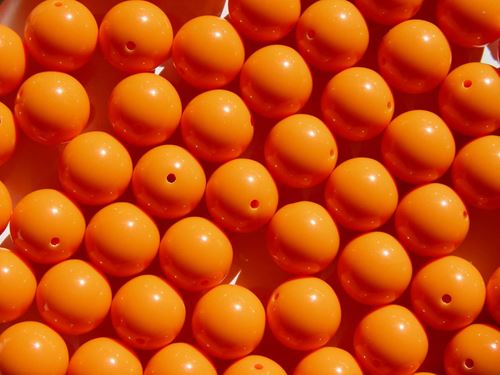 Orange 19mm Round Acrylic Beads