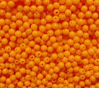 Bright Orange 6mm Round Plastic Beads. 500 piece bag. Made in America.