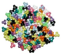 Pearl Multi Colors Tri Beads 500pc pearl.tri,beads,crafts,bead,usa