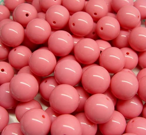 Pink 19mm Round Acrylic Beads 20pc