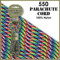Rainbow 550 Parachute Cord. Made in America.