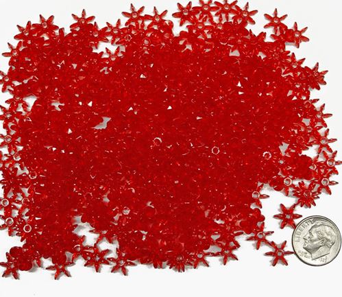 Ruby 10mm Starflake Sunburst Craft Beads 400pc