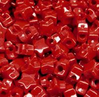 Opaque Red Star Beads Made in America