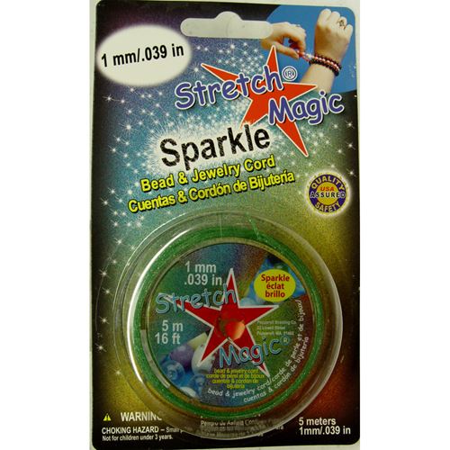 Stretch Magic Emerald Sparkle, 1mm x 5 meters Spool