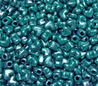 Teal Luster Heart Shaped Pony Beads crafts,hearts,beads