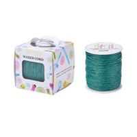 Teal Waxed Cotton Cord 1mm x 300ft