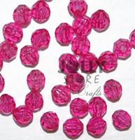 Transparent Hot Pink 6mm Faceted Round Beads facted,beads,crafts,plastic,acrylic,round,colors,beading,stores