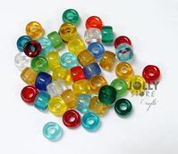 Transparent Multi Colors Czech Glass 9mm Pony Beads 100pc czech,Czechoslovakian,glass,crow,mini,beads,6mm,small,pony