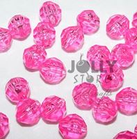 Transparent Shocking Pink 6mm Faceted Round Beads facted,beads,crafts,plastic,acrylic,round,colors,beading,stores