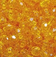 Transparent Sun Gold 8mm Faceted Round Beads