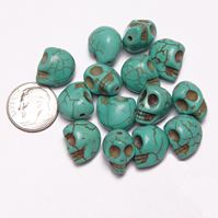Turquoise Skull Beads Semi Precious Stone Howlite skull,beads,crafts