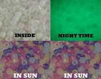UV Sensitive and Glows in Dark 8x6mm Pony Beads, Multi Colors 500pc uv, beads, sun, sensitive, science, pony beads,