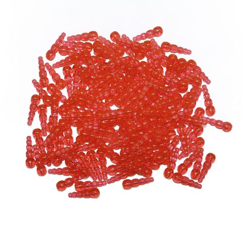 UV Transparent Cerise Stack Beads 50pc