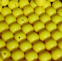 Yellow 19mm Round Acrylic Beads 20pc
