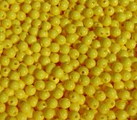 Yellow 6mm Round Plastic Beads. 500 piece bag. Made in America.