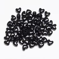 Opaque Black Heart Shaped Pony Beads crafts,hearts,beads