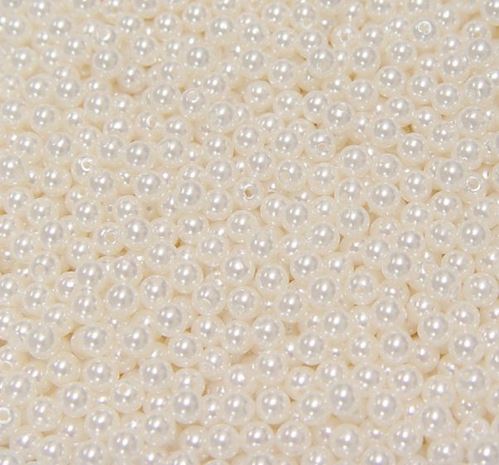 8mm Round Acrylic Beads, Pearl White 250pc